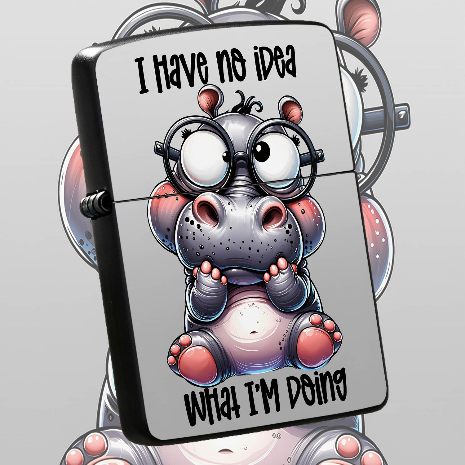 Travel Accessories Ideas - Briquet mignon à motif hippopotame, amusant,